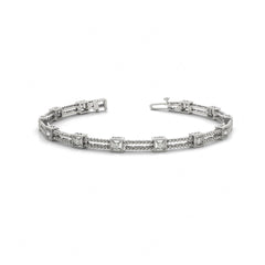 4.00 MM_Round Cut Diamond Prong  Set Tennis Bracelet For Women
