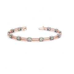 4.00 MM_Round Cut Diamond Prong  Set Tennis Bracelet For Women