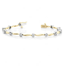 3.50_MM Round Cut Diamond Prong Set Tennis Bracelet For Women