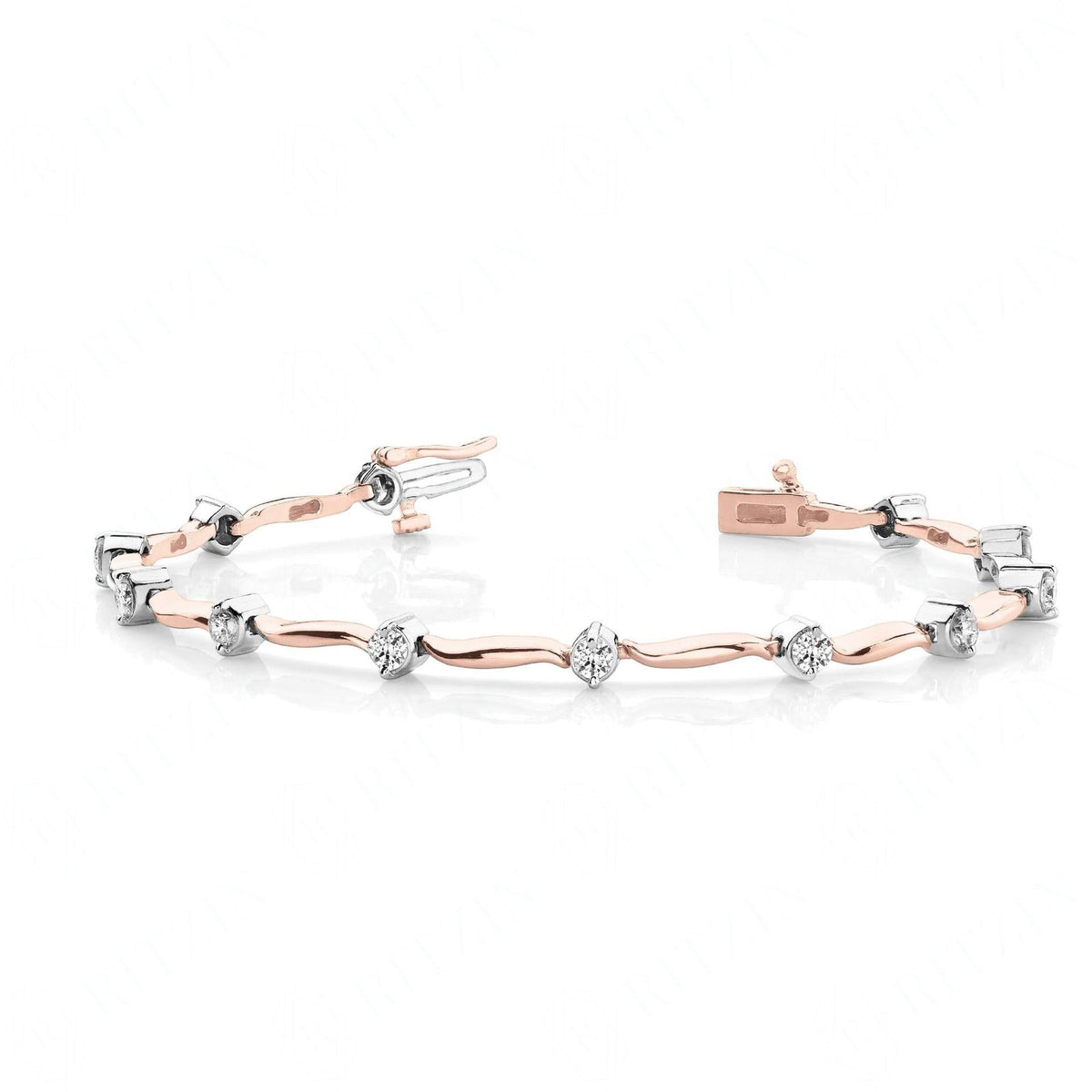 3.50_MM Round Cut Diamond Prong Set Tennis Bracelet For Women