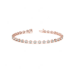 5.00_MM_Round Cut Diamond Prong Set Tennis Unique Style Bracelet For Women