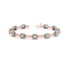 4.00MM_Round Cut Diamond Flush Set _Tennis Bracelet For Women