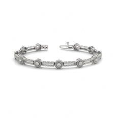 4.00 MM_Round Cut Diamond Flush Set Tennis Bracelet