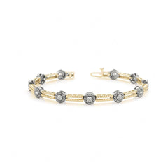 4.00 MM_Round Cut Diamond Flush Set Tennis Bracelet