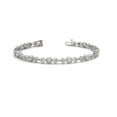 3.00_MM_Round_Cut Diamond Bezel Set Tennis Unique Style Bracelet