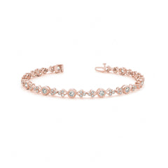 3.00_MM_Round_Cut Diamond Bezel Set Tennis Unique Style Bracelet