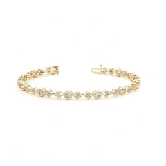 3.00_MM_Round_Cut Diamond Bezel Set Tennis Unique Style Bracelet