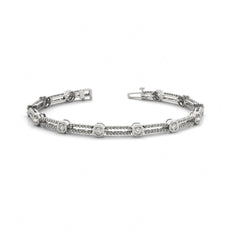 4.00_MM_Round Cut Diamond Prong Set Tennis Bracelet