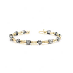 5.00 MM Round Cut Diamond Flush Set Tennis Bracelet For Women