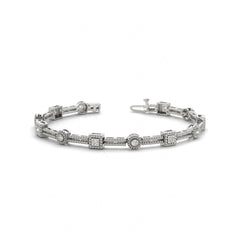 4.00 MM Round Cut Diamond Bezel Set Tennis Bracelet For Women