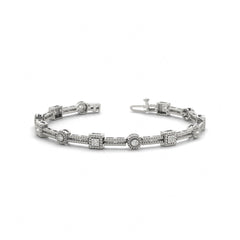 5.00 MM Round Cut Diamond Flush Set Tennis Bracelet For Women