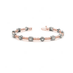 5.00 MM Round Cut Diamond Flush Set Tennis Bracelet For Women