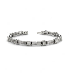 4.00 MM Round Cut Diamond Flush Set Tennis Bracelet
