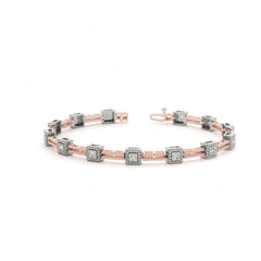 Round Cut Diamond Prong Set Tennis Bracelet For Women