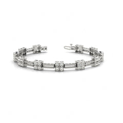 3.00 MM Round Cut Diamond Prong Set Tennis Bracelet For Women