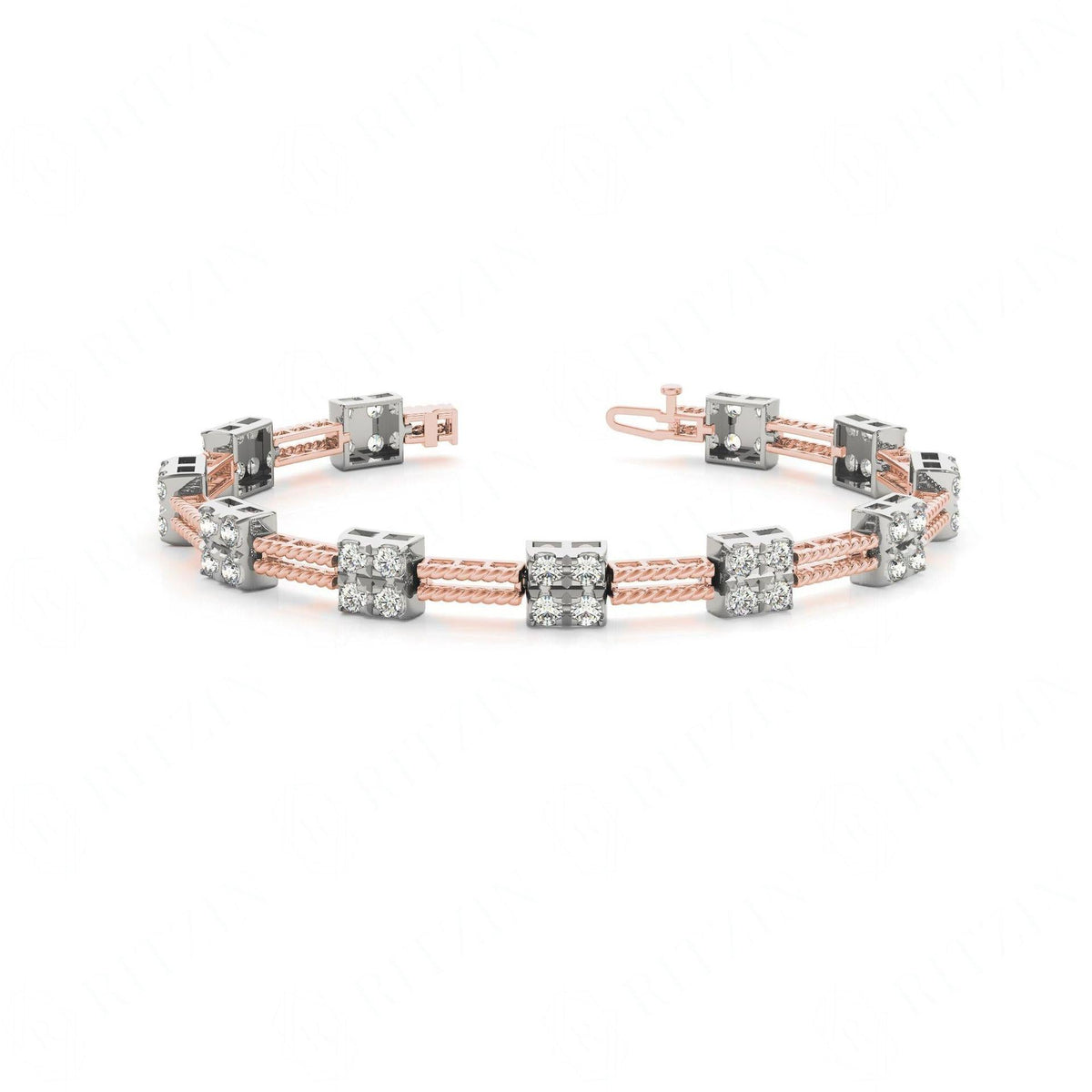 3.00 MM Round Cut Diamond Prong Set Tennis Bracelet For Women