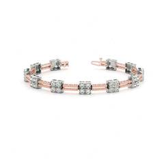 3.00 MM Round Cut Diamond Prong Set Tennis Bracelet For Women