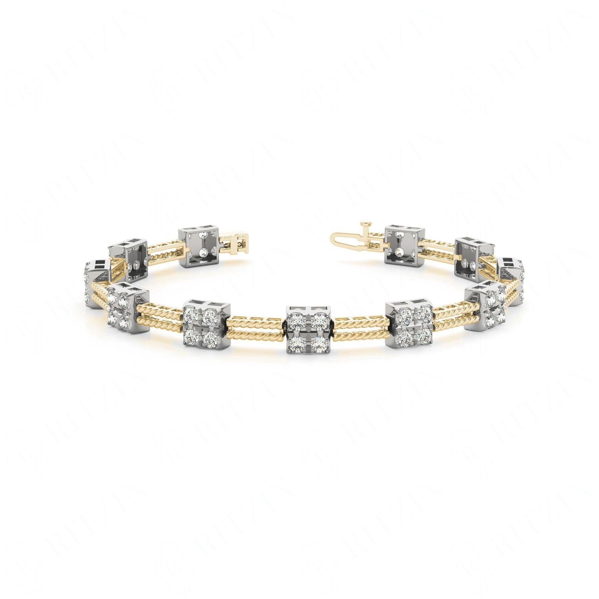 Round Brilliant Cut Tennis White Gold Lab Grown Diamond Bracelet