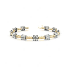 Round Brilliant Cut Tennis White Gold Lab Grown Diamond Bracelet