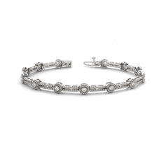 Round Brilliant Cut Tennis White Gold Lab Grown Diamond Bracelet