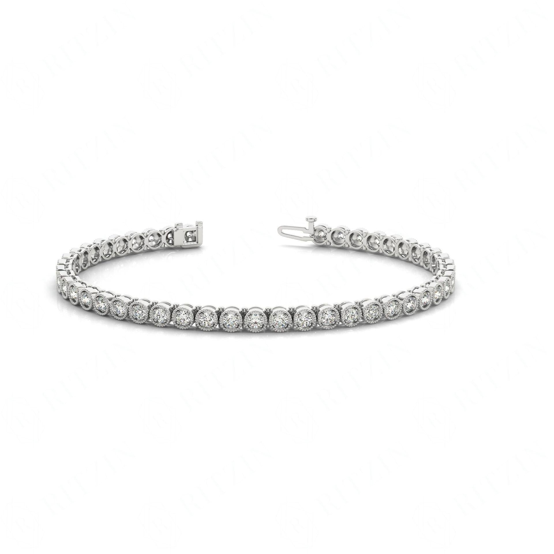 Round Brilliant Cut Tennis Moissanite Bracelet for Women White Wedding Ring