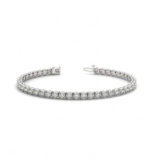 Round Brilliant Cut Tennis Moissanite Bracelet for Women White Wedding Ring