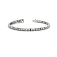 Round Brilliant Cut Tennis Moissanite Bracelet for Women White Wedding Ring