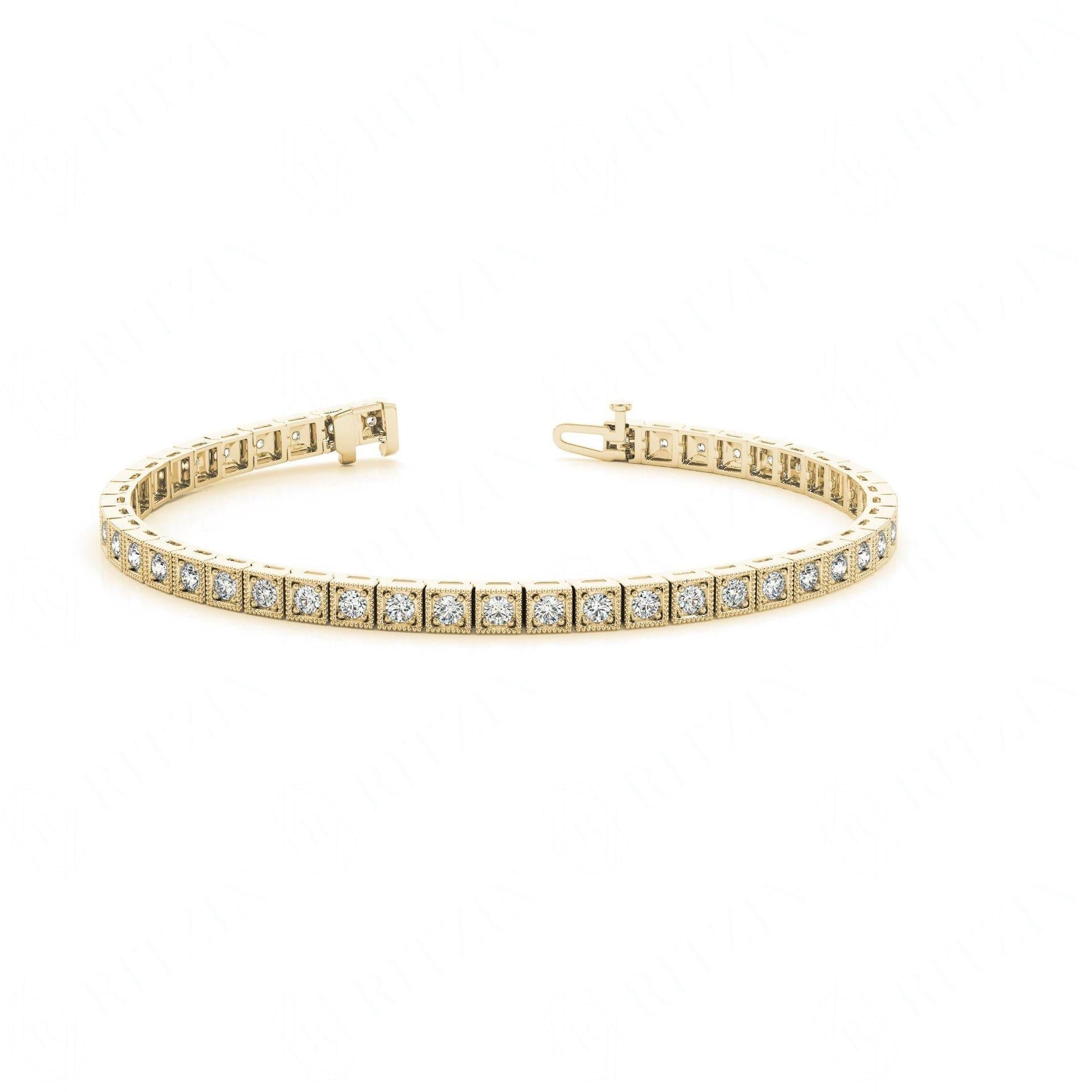 Round Brilliant Cut Tennis Moissanite Bracelet for Women Yellow Wedding Ring