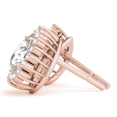 8.00 x 5.00 MM White Pear Cut Halo Style Stud Earrings For Women