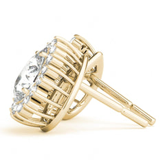 8.00 x 5.00 MM White Pear Cut Halo Style Stud Earrings For Women