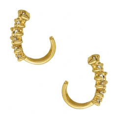 2 MM Round Cut Yellow Gold Earrings For Women