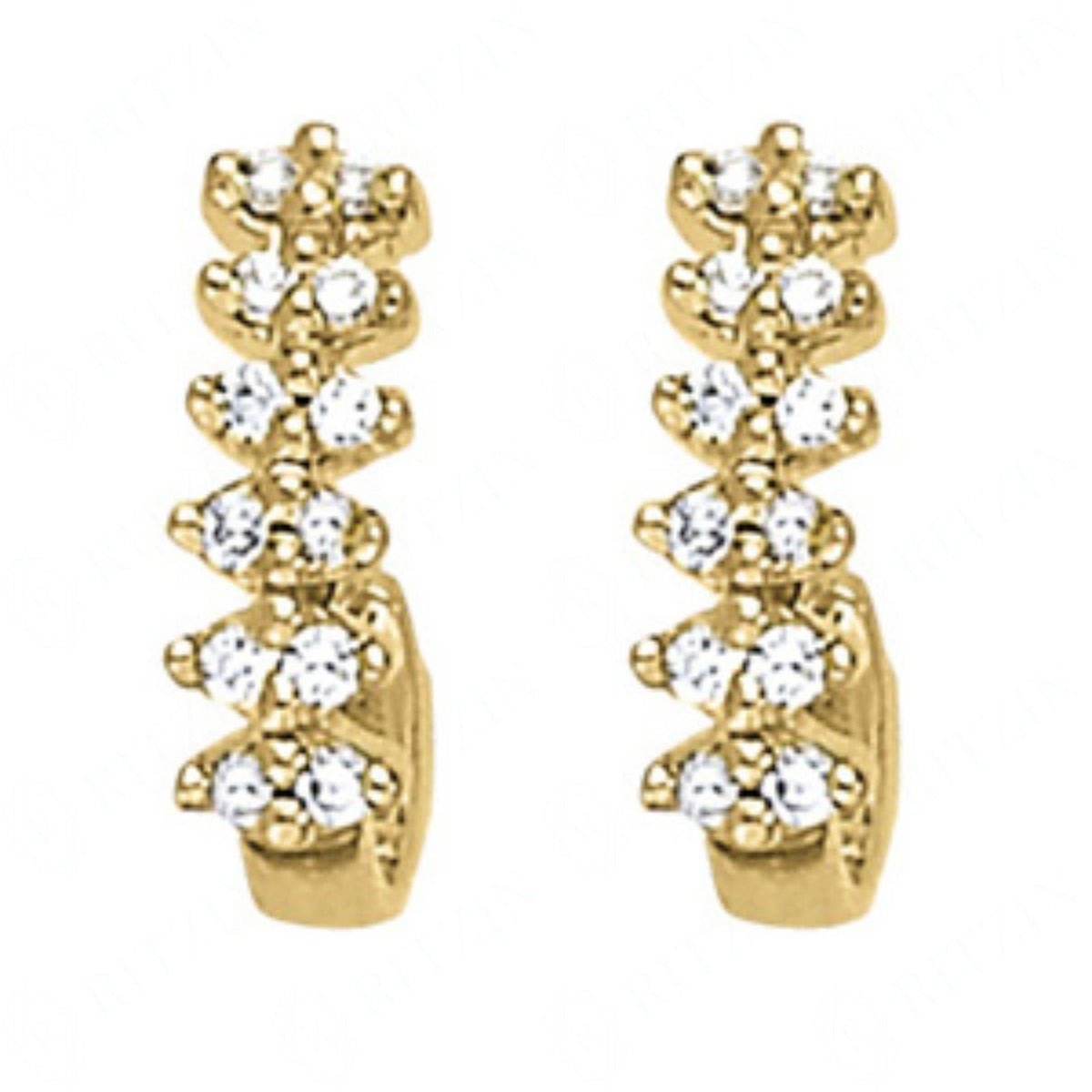 2 MM Round Cut Yellow Gold Earrings For Women