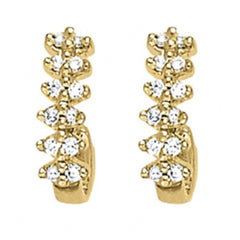 2 MM Round Cut Yellow Gold Earrings For Women
