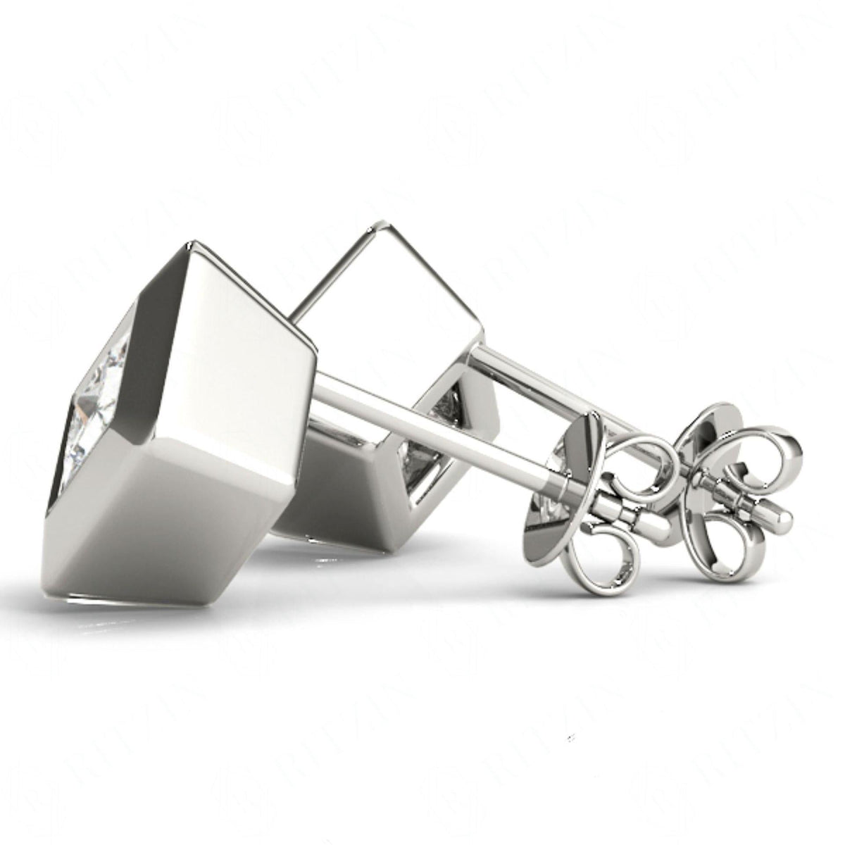 6 mm Princess Cut Solitaire Style Earrings For Her