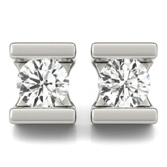 4 MM Round Cut Solitaire Style Earrings For_Her