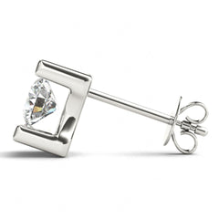 4 MM Round Cut Solitaire Style Earrings For_Her