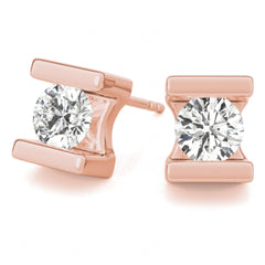 4 MM Round Cut Solitaire Style Earrings For_Her