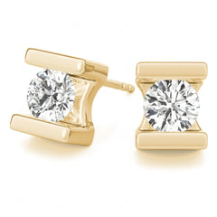 4 MM Round Cut Solitaire Style Earrings For_Her
