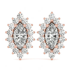 10.00 x 5.00 MM Marquise Cut Halo Style Stud earrings For Women
