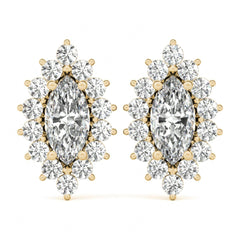 10.00 x 5.00 MM Marquise Cut Halo Style Stud earrings For Women