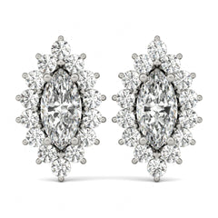 10.00 x 5.00 MM Marquise Cut Halo Style Stud earrings For Women