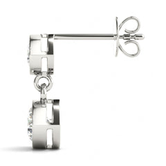 5 MM Round Cut Drop Dangle Style Bezel Setting Earrings