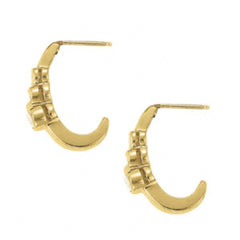 3 MM Round Cut J - Hoops Bezel Setting Earrings For Women