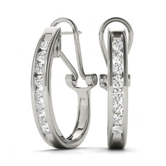 2 MM Round Cut Hoop latch Back Closure  Earrings For_Women