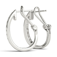2 MM Round Cut Hoop latch Back Closure  Earrings For_Women