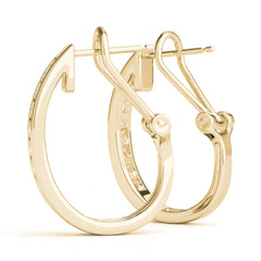 2 MM Round Cut Hoop latch Back Closure  Earrings For_Women