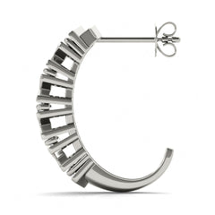 3.0mm_Round Cut XO Pattern J - Hoop Earrings For Women