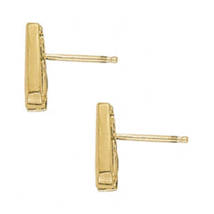 3 MM Round Cut 3 Stone Style Yellow Gold Earrings For Women