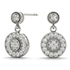 3.00MM Round Cut Pear Shape Cluster Earrings For Women