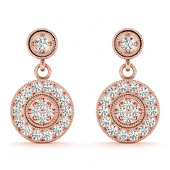 3.00MM Round Cut Pear Shape Cluster Earrings For Women